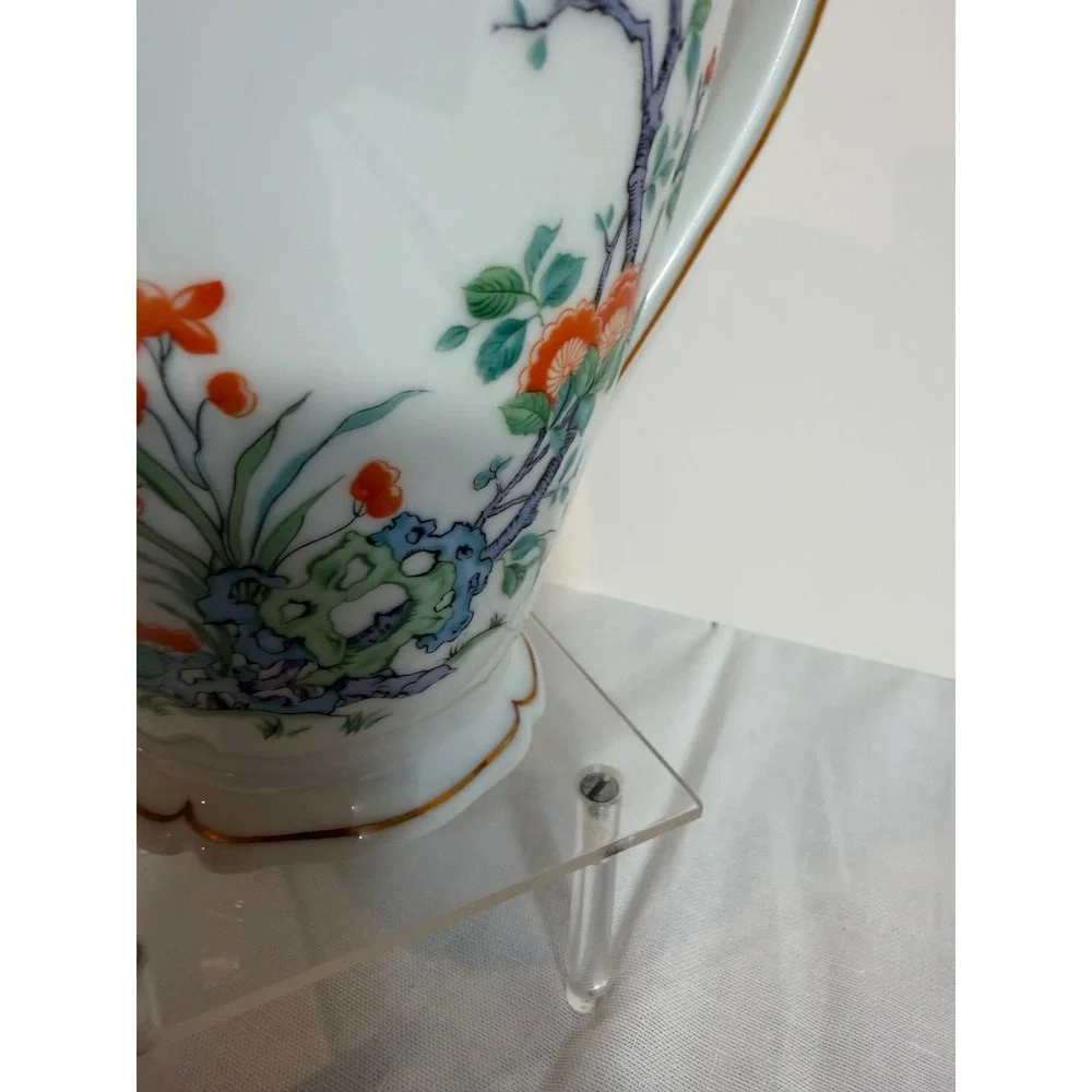Royale Limoges France Orange Tree Porcelain Coffee Pot Towle Gilt Floral 9.5in
